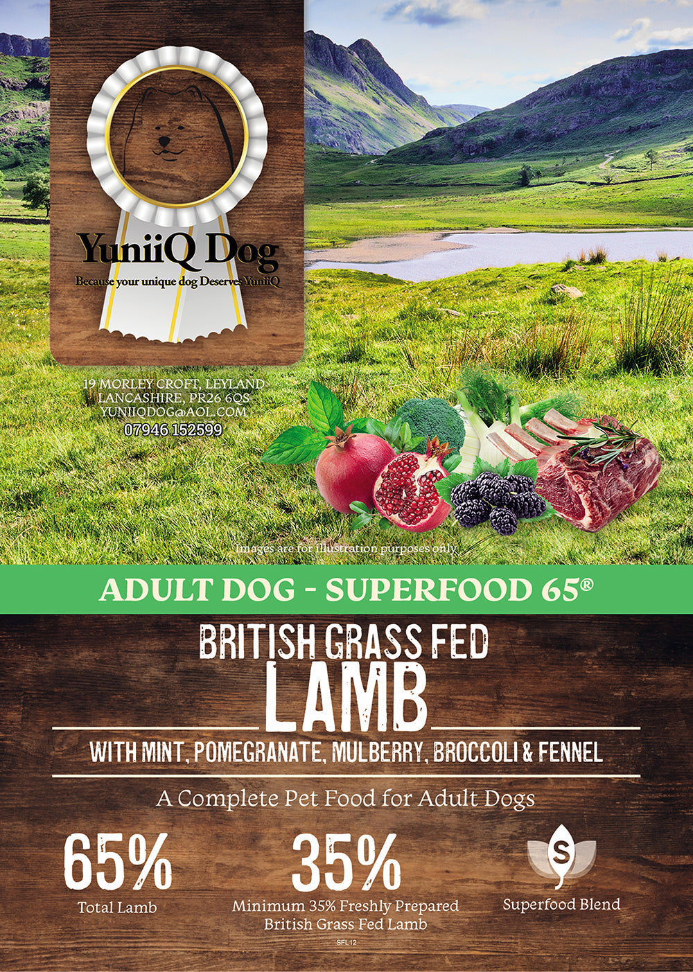 Superfoods Grass Fed Lamb for working dogs - 15kg