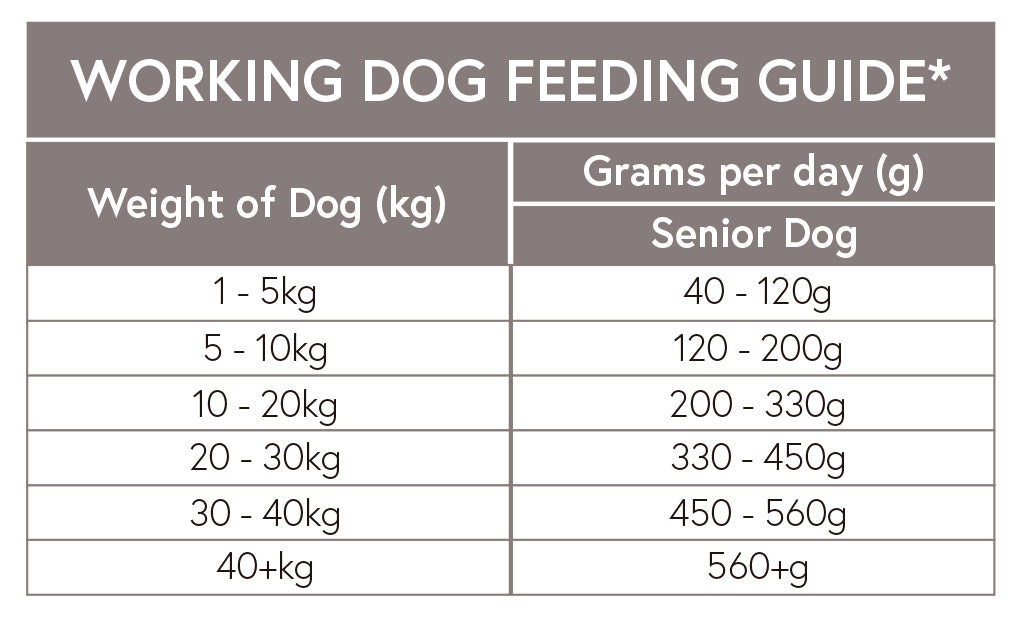 Grain Free Trout, Salmon, Sweet Potato and Asparagus for Senior Working Dogs - 15kg