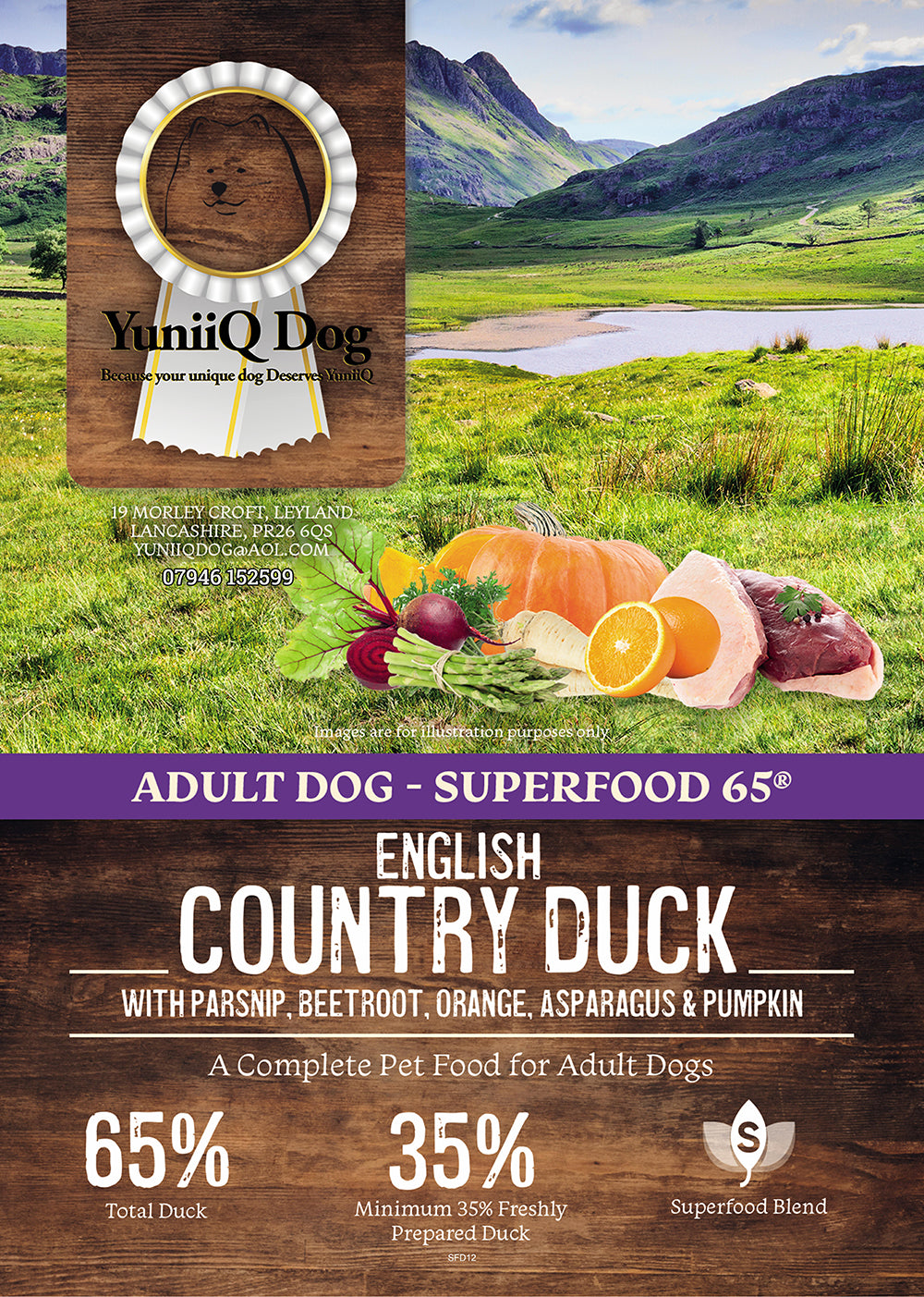Superfood65 Adult Country Duck for working dogs - 15kg