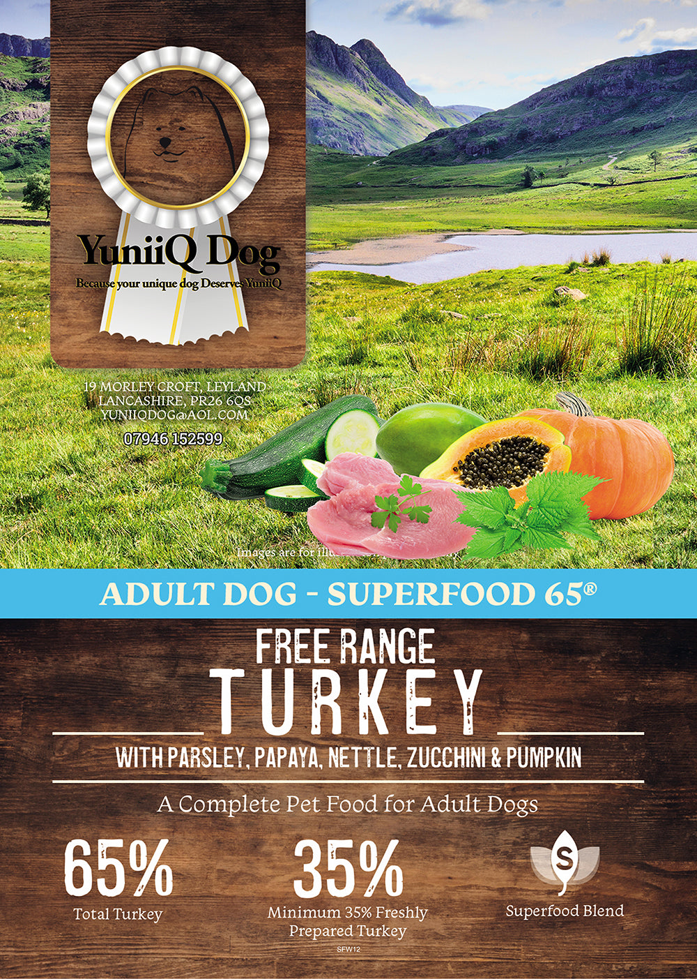 Superfood65 Free Range Turkey for working dogs - 15kg