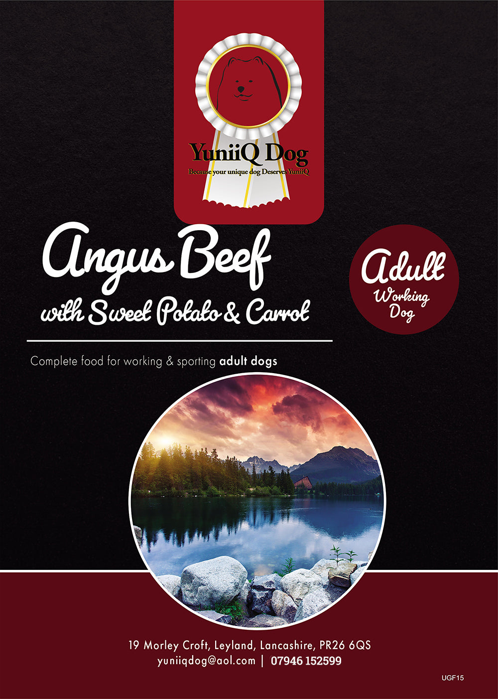 Grain Free Angus Beef, Sweet Potato & Carrot for Working Dogs - 15kg